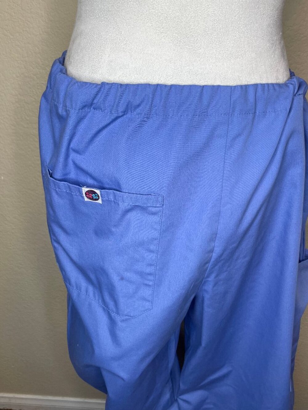 Sivvan Blue Medical Scrub Set Size Large V-Neck Top Drawstring Pants Uniform - Picture 8 of 16